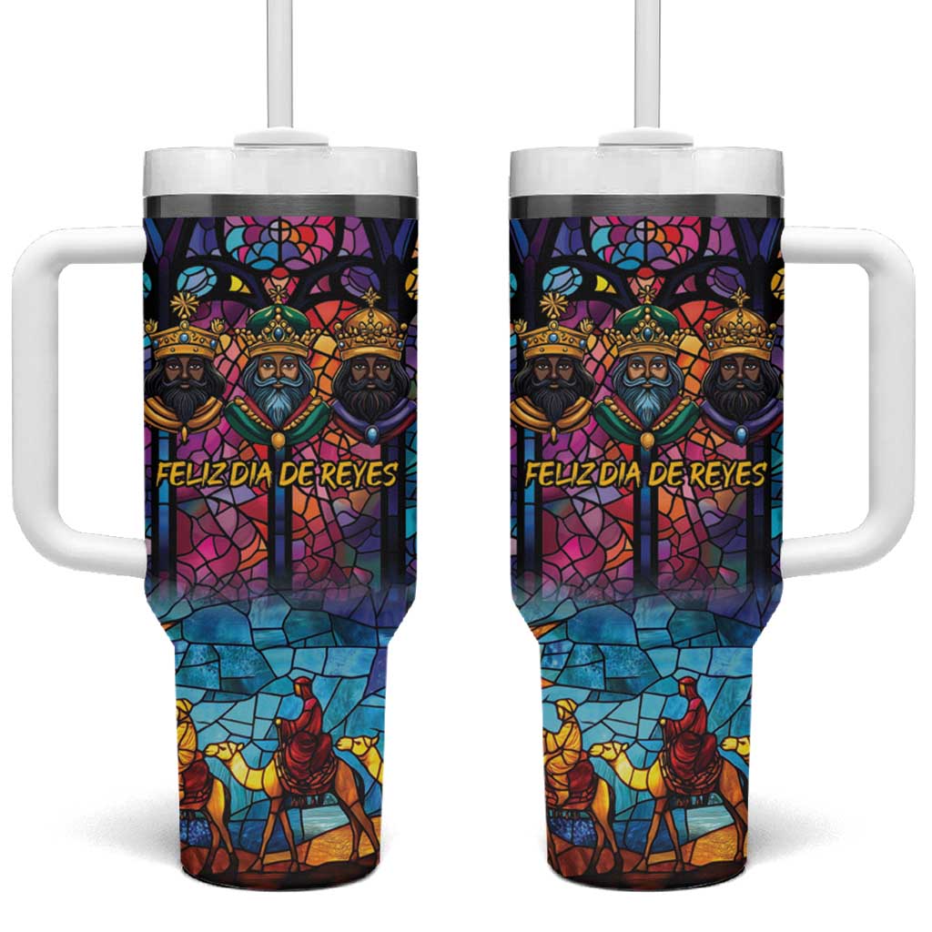 Epiphany Three Kings Day Tumbler With Handle Stained Glass Window Style - Wonder Print Shop