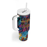 Epiphany Three Kings Day Tumbler With Handle Stained Glass Window Style - Wonder Print Shop