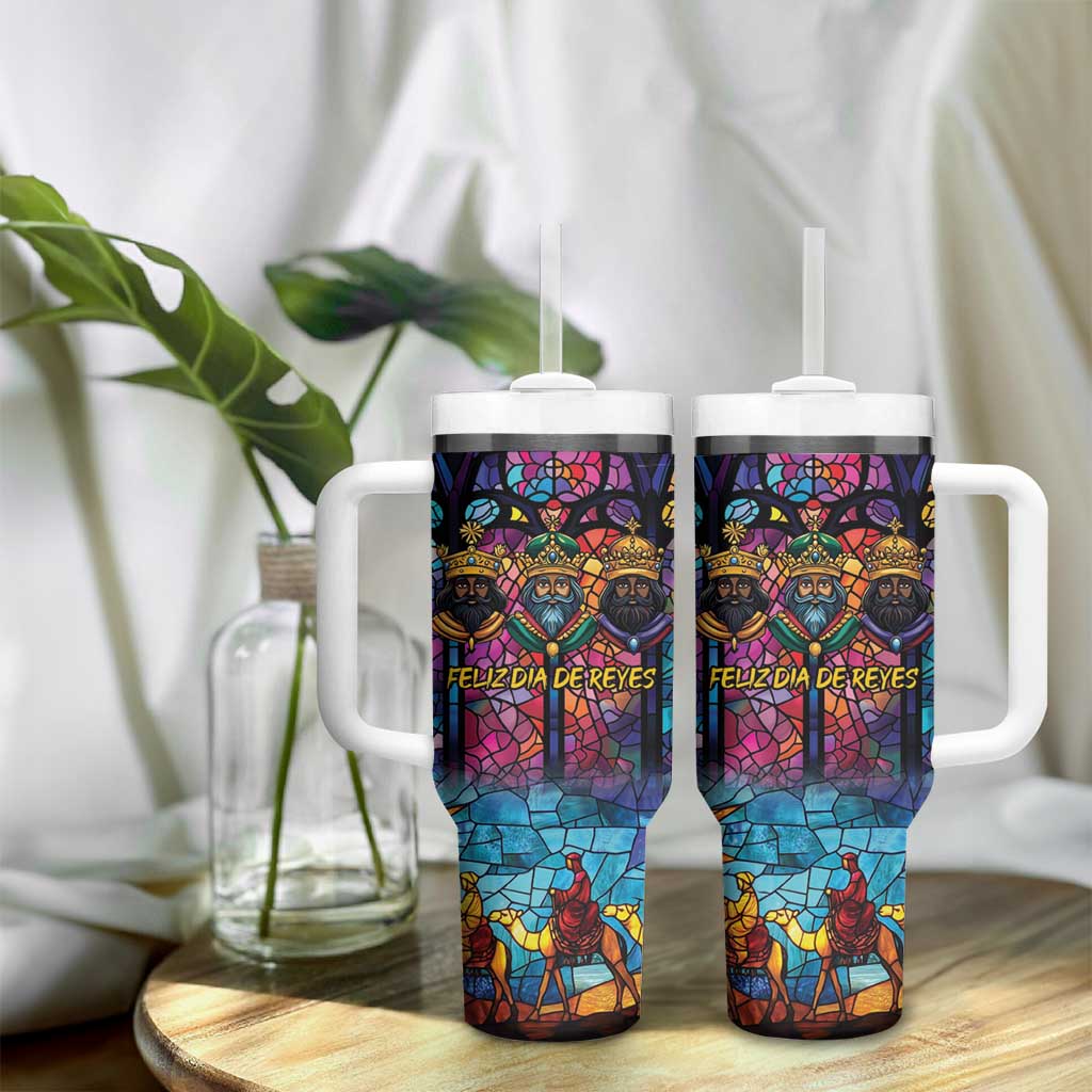 Epiphany Three Kings Day Tumbler With Handle Stained Glass Window Style - Wonder Print Shop