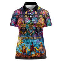 Epiphany Three Kings Day Women Polo Shirt Stained Glass Window Style - Wonder Print Shop
