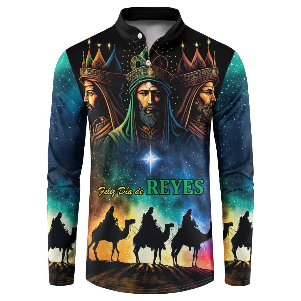 Feliz Dia De Reyes Three Kings Day Button Sweatshirt Happy Epiphany Day