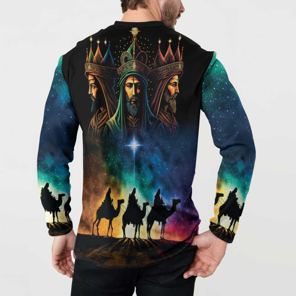 Feliz Dia De Reyes Three Kings Day Button Sweatshirt Happy Epiphany Day