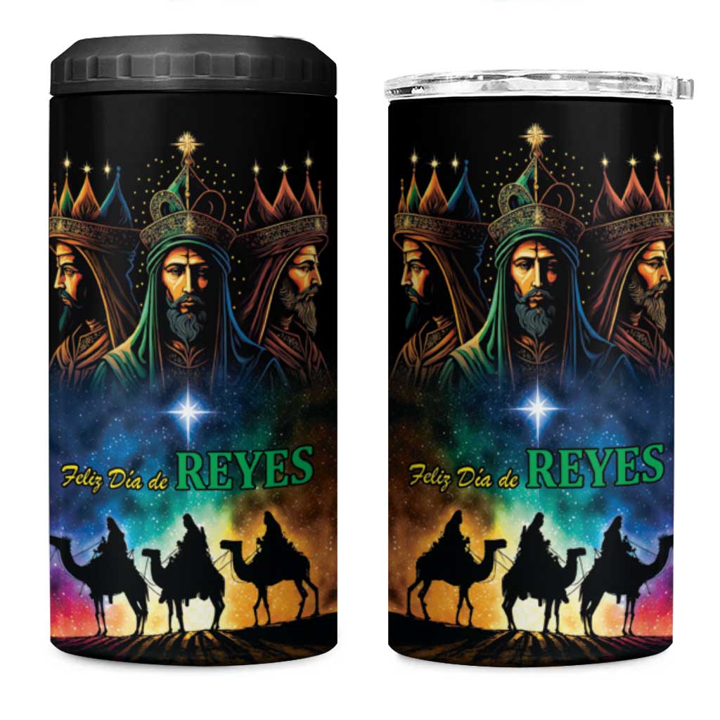 Feliz Dia De Reyes Three Kings Day 4 in 1 Can Cooler Tumbler Happy Epiphany Day