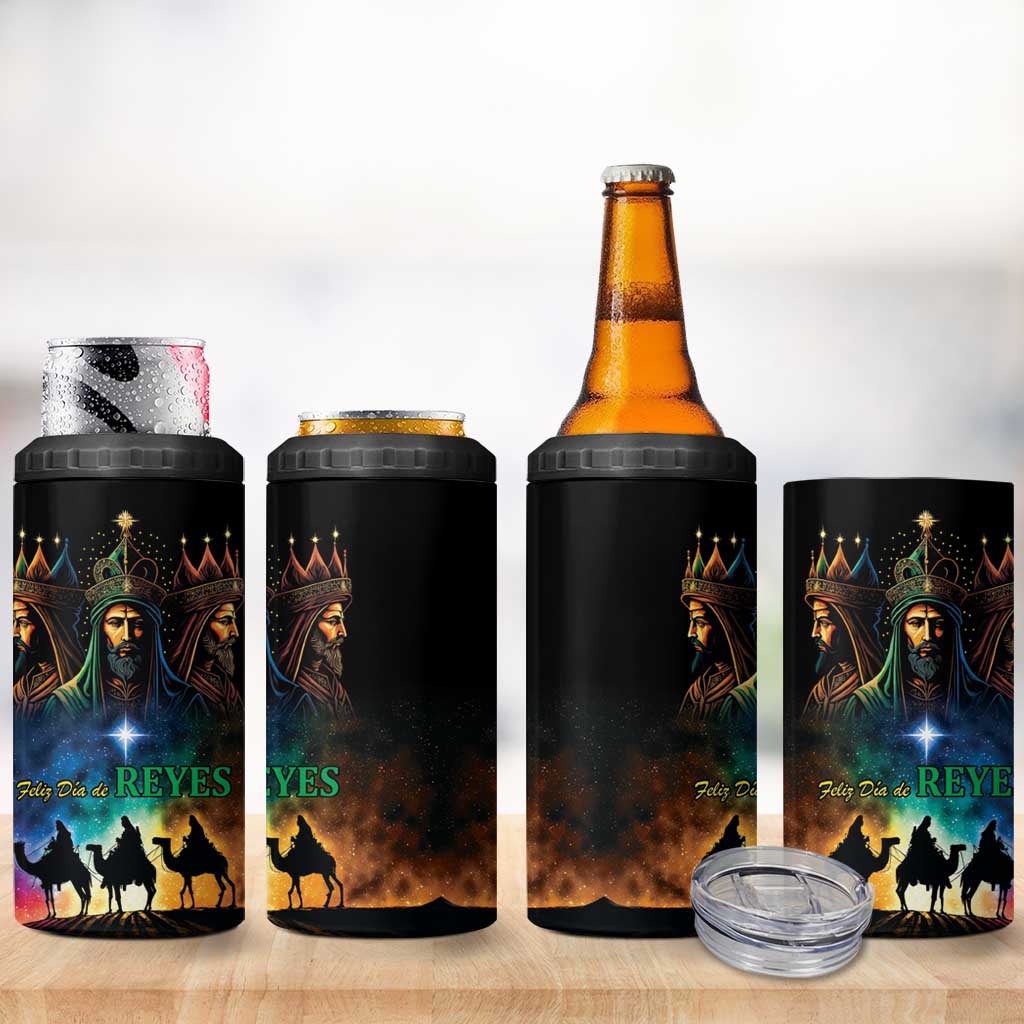 Feliz Dia De Reyes Three Kings Day 4 in 1 Can Cooler Tumbler Happy Epiphany Day
