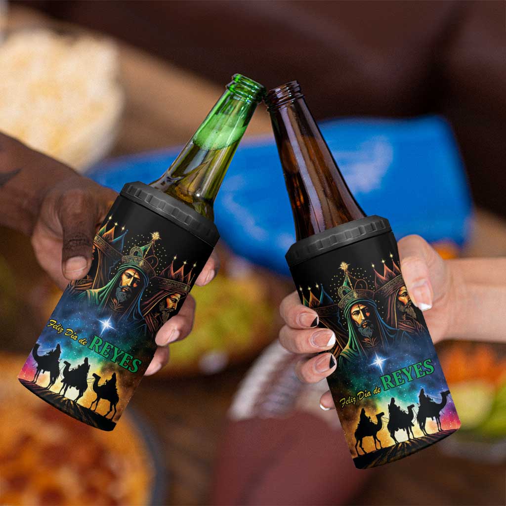 Feliz Dia De Reyes Three Kings Day 4 in 1 Can Cooler Tumbler Happy Epiphany Day