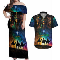Feliz Dia De Reyes Three Kings Day Couples Matching Off Shoulder Maxi Dress and Hawaiian Shirt Happy Epiphany Day