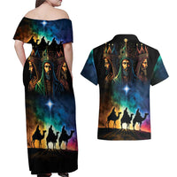 Feliz Dia De Reyes Three Kings Day Couples Matching Off Shoulder Maxi Dress and Hawaiian Shirt Happy Epiphany Day