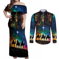 Feliz Dia De Reyes Three Kings Day Couples Matching Off Shoulder Maxi Dress and Long Sleeve Button Shirt Happy Epiphany Day