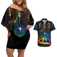 Feliz Dia De Reyes Three Kings Day Couples Matching Off Shoulder Short Dress and Hawaiian Shirt Happy Epiphany Day