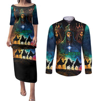Feliz Dia De Reyes Three Kings Day Couples Matching Puletasi and Long Sleeve Button Shirt Happy Epiphany Day
