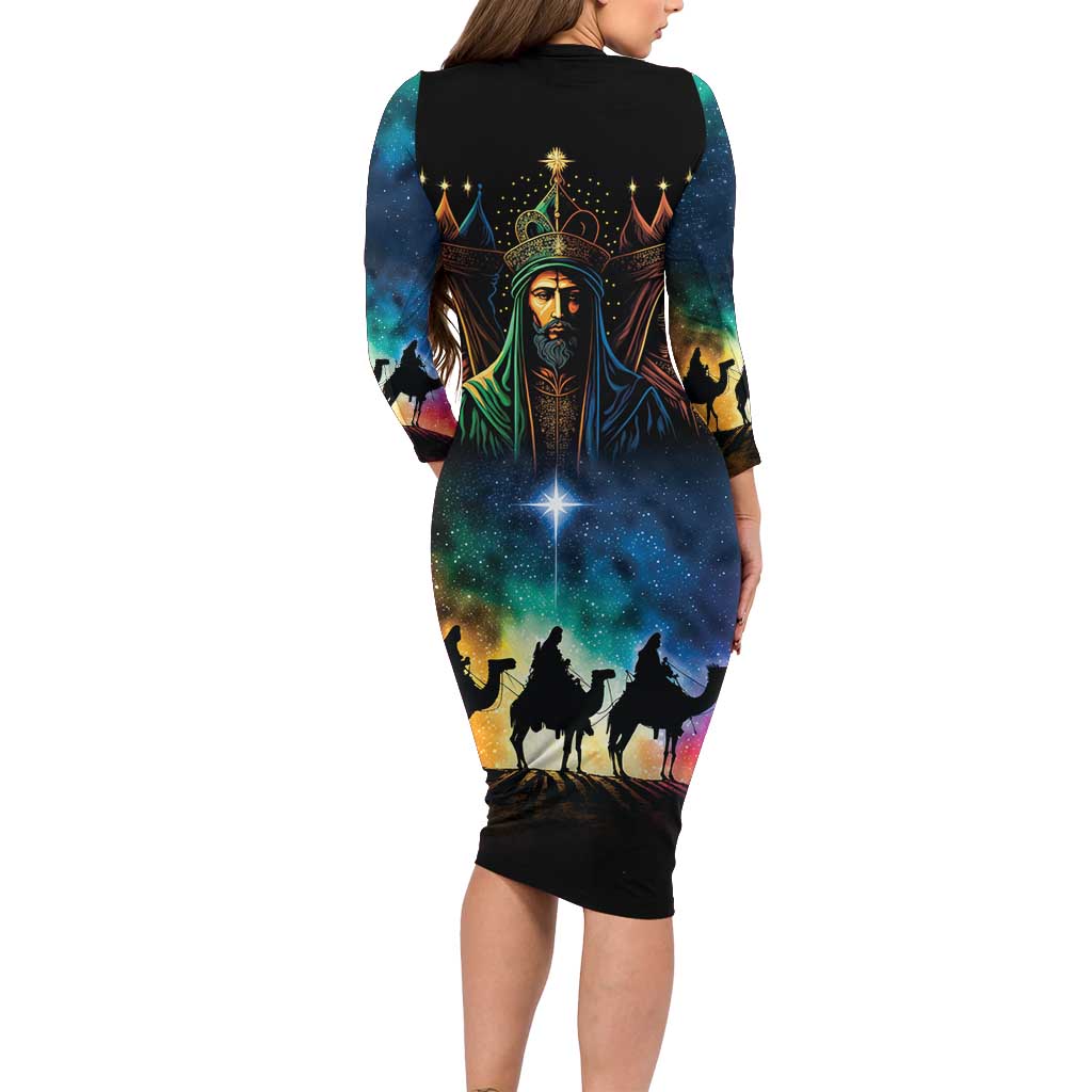 Feliz Dia De Reyes Three Kings Day Family Matching Long Sleeve Bodycon Dress and Hawaiian Shirt Happy Epiphany Day