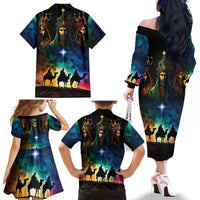 Feliz Dia De Reyes Three Kings Day Family Matching Off The Shoulder Long Sleeve Dress and Hawaiian Shirt Happy Epiphany Day