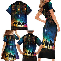 Feliz Dia De Reyes Three Kings Day Family Matching Short Sleeve Bodycon Dress and Hawaiian Shirt Happy Epiphany Day - Wonder Print Shop