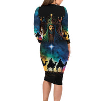 Feliz Dia De Reyes Three Kings Day Long Sleeve Bodycon Dress Happy Epiphany Day - Wonder Print Shop