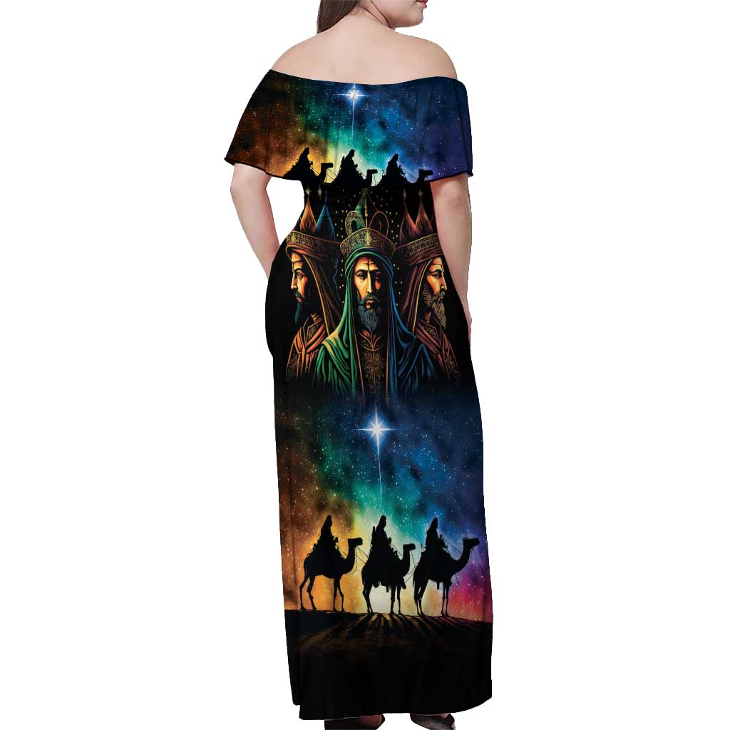 Feliz Dia De Reyes Three Kings Day Off Shoulder Maxi Dress Happy Epiphany Day - Wonder Print Shop