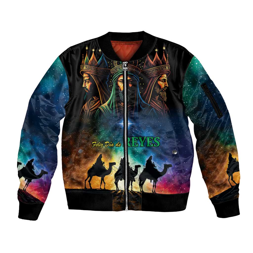 Feliz Dia De Reyes Three Kings Day Sleeve Zip Bomber Jacket Happy Epiphany Day - Wonder Print Shop