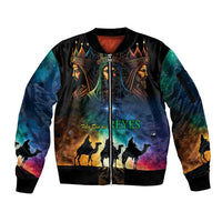 Feliz Dia De Reyes Three Kings Day Sleeve Zip Bomber Jacket Happy Epiphany Day - Wonder Print Shop