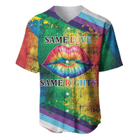 Beautiful Rainbow Lips Kiss Baseball Jersey LGBTQ Same Love Same Rights