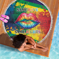 Beautiful Rainbow Lips Kiss Beach Blanket LGBTQ Same Love Same Rights