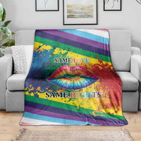 Beautiful Rainbow Lips Kiss Blanket LGBTQ Same Love Same Rights