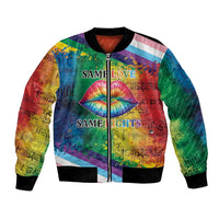 Beautiful Rainbow Lips Kiss Bomber Jacket LGBTQ Same Love Same Rights