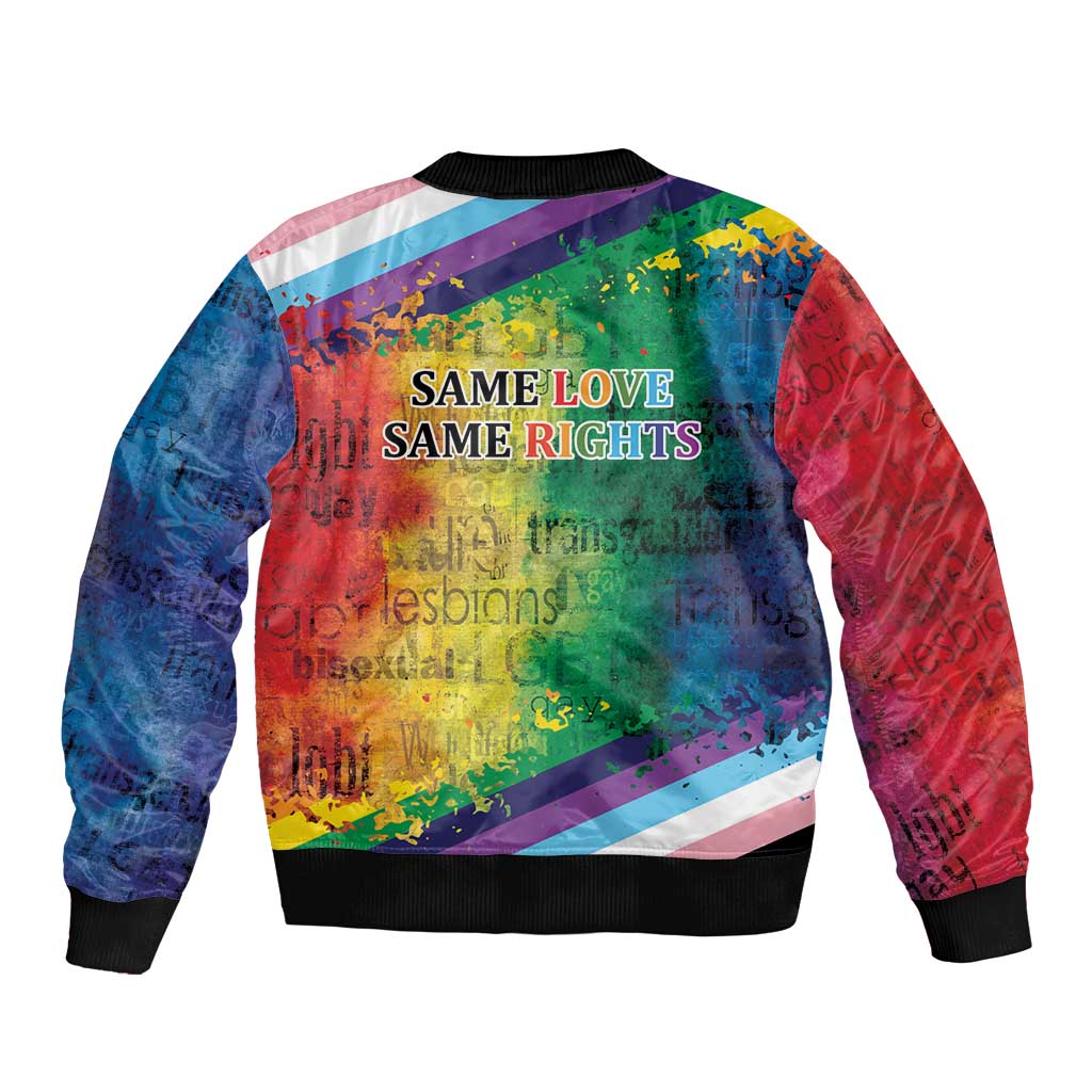 Beautiful Rainbow Lips Kiss Bomber Jacket LGBTQ Same Love Same Rights