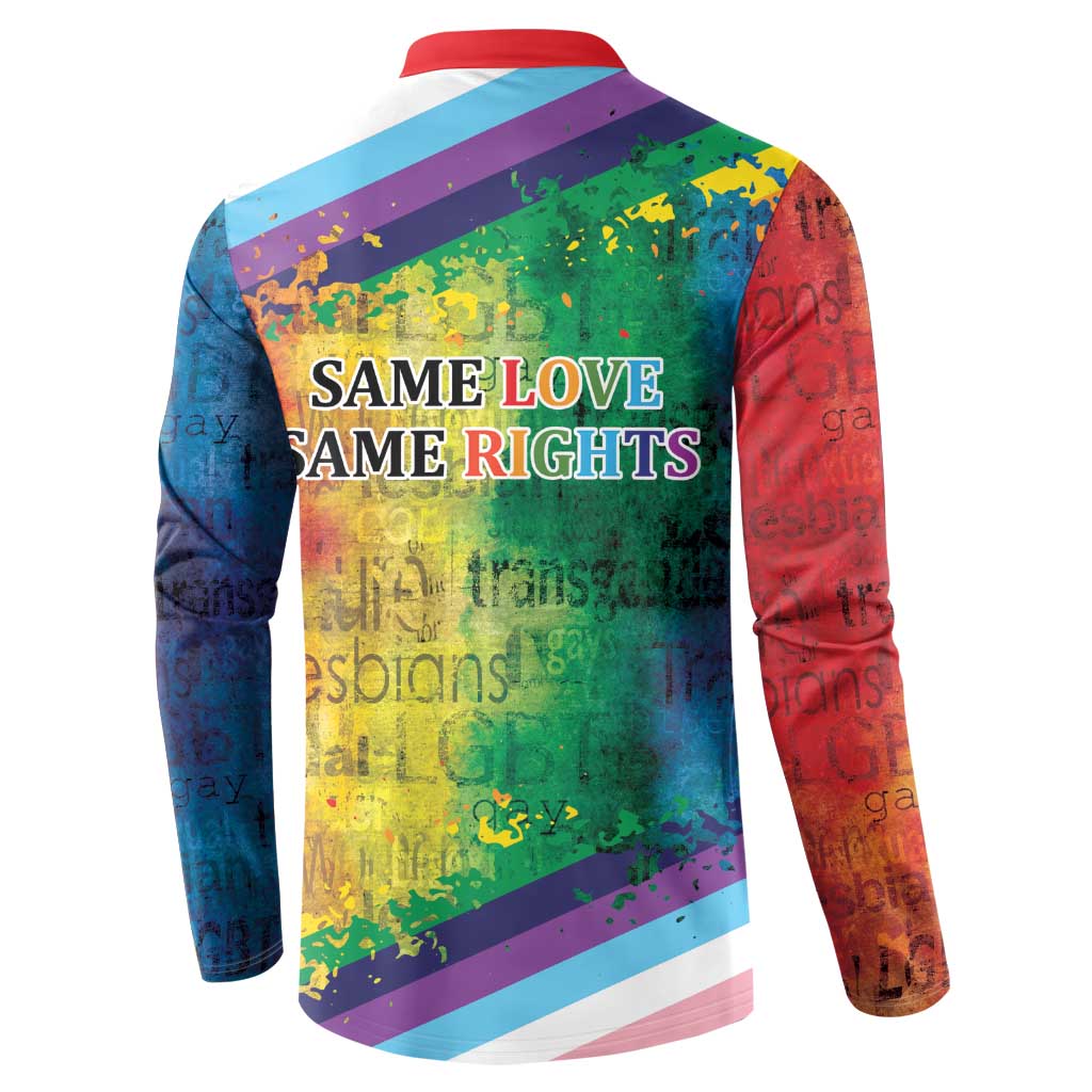 Beautiful Rainbow Lips Kiss Button Sweatshirt LGBTQ Same Love Same Rights