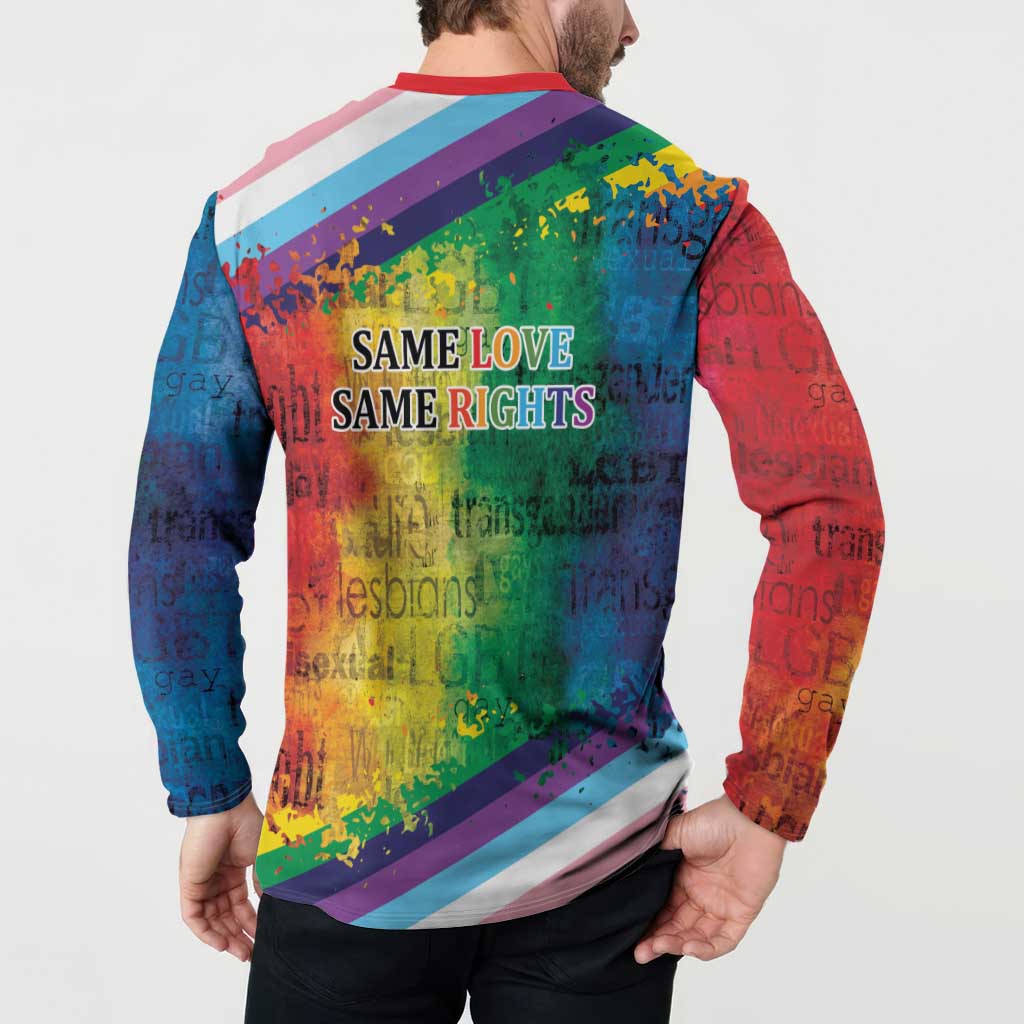 Beautiful Rainbow Lips Kiss Button Sweatshirt LGBTQ Same Love Same Rights