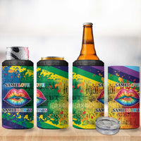 Beautiful Rainbow Lips Kiss 4 in 1 Can Cooler Tumbler LGBTQ Same Love Same Rights