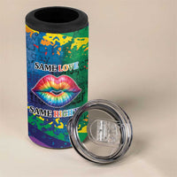 Beautiful Rainbow Lips Kiss 4 in 1 Can Cooler Tumbler LGBTQ Same Love Same Rights