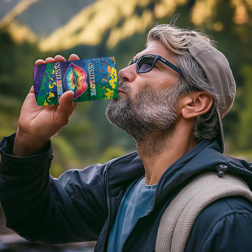 Beautiful Rainbow Lips Kiss 4 in 1 Can Cooler Tumbler LGBTQ Same Love Same Rights