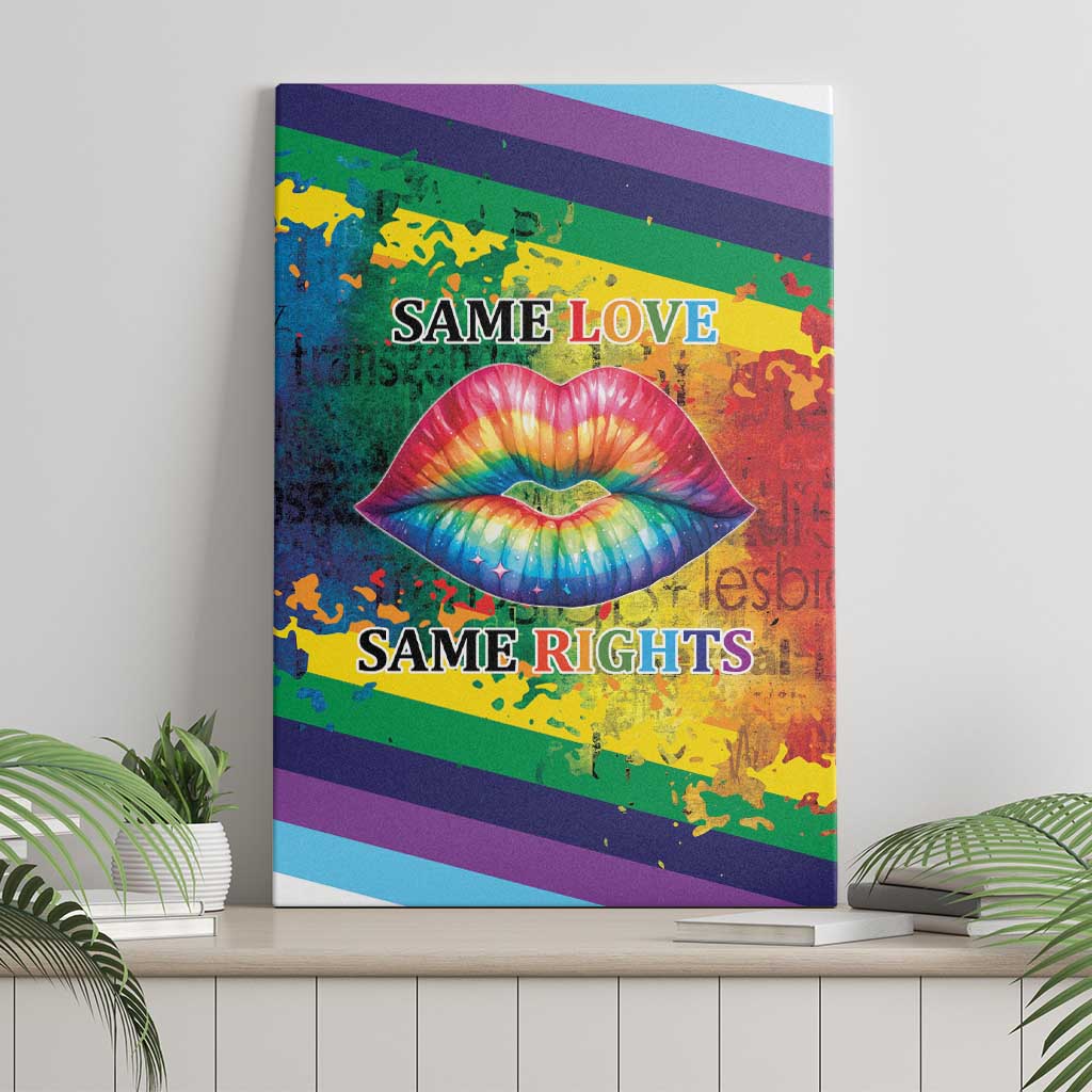 Beautiful Rainbow Lips Kiss Canvas Wall Art LGBTQ Same Love Same Rights