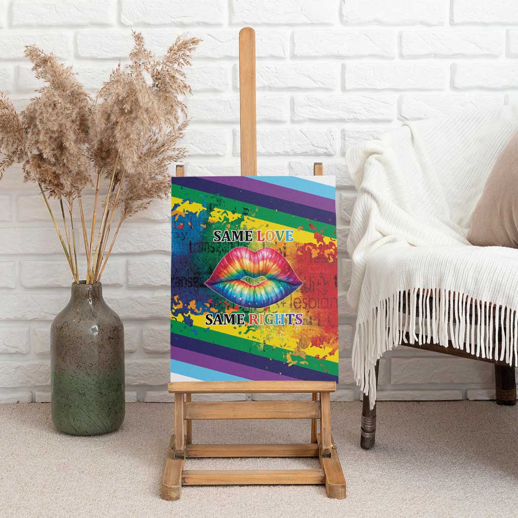 Beautiful Rainbow Lips Kiss Canvas Wall Art LGBTQ Same Love Same Rights