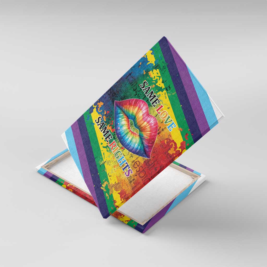 Beautiful Rainbow Lips Kiss Canvas Wall Art LGBTQ Same Love Same Rights