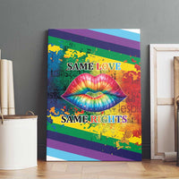 Beautiful Rainbow Lips Kiss Canvas Wall Art LGBTQ Same Love Same Rights