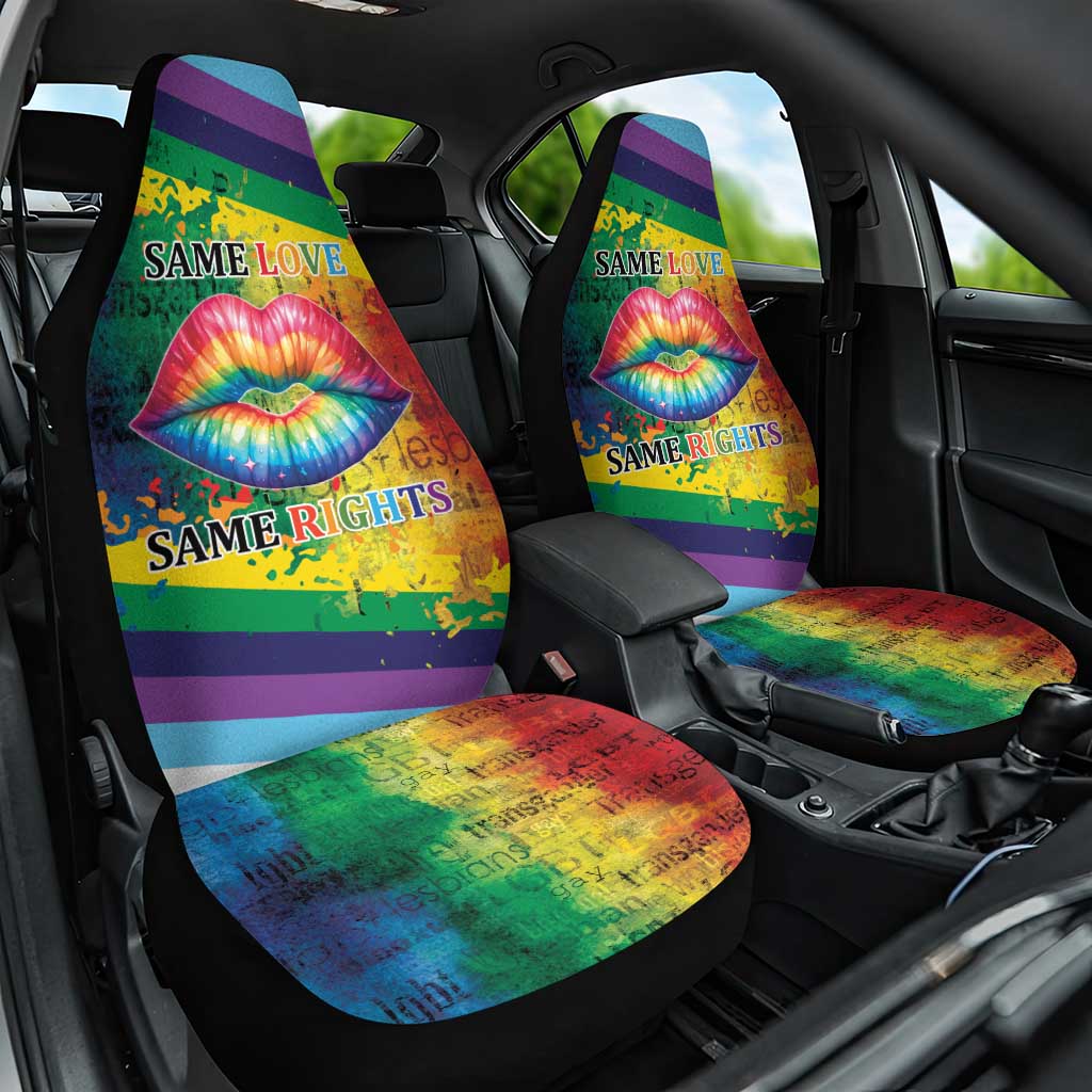 Beautiful Rainbow Lips Kiss Car Seat Cover LGBTQ Same Love Same Rights