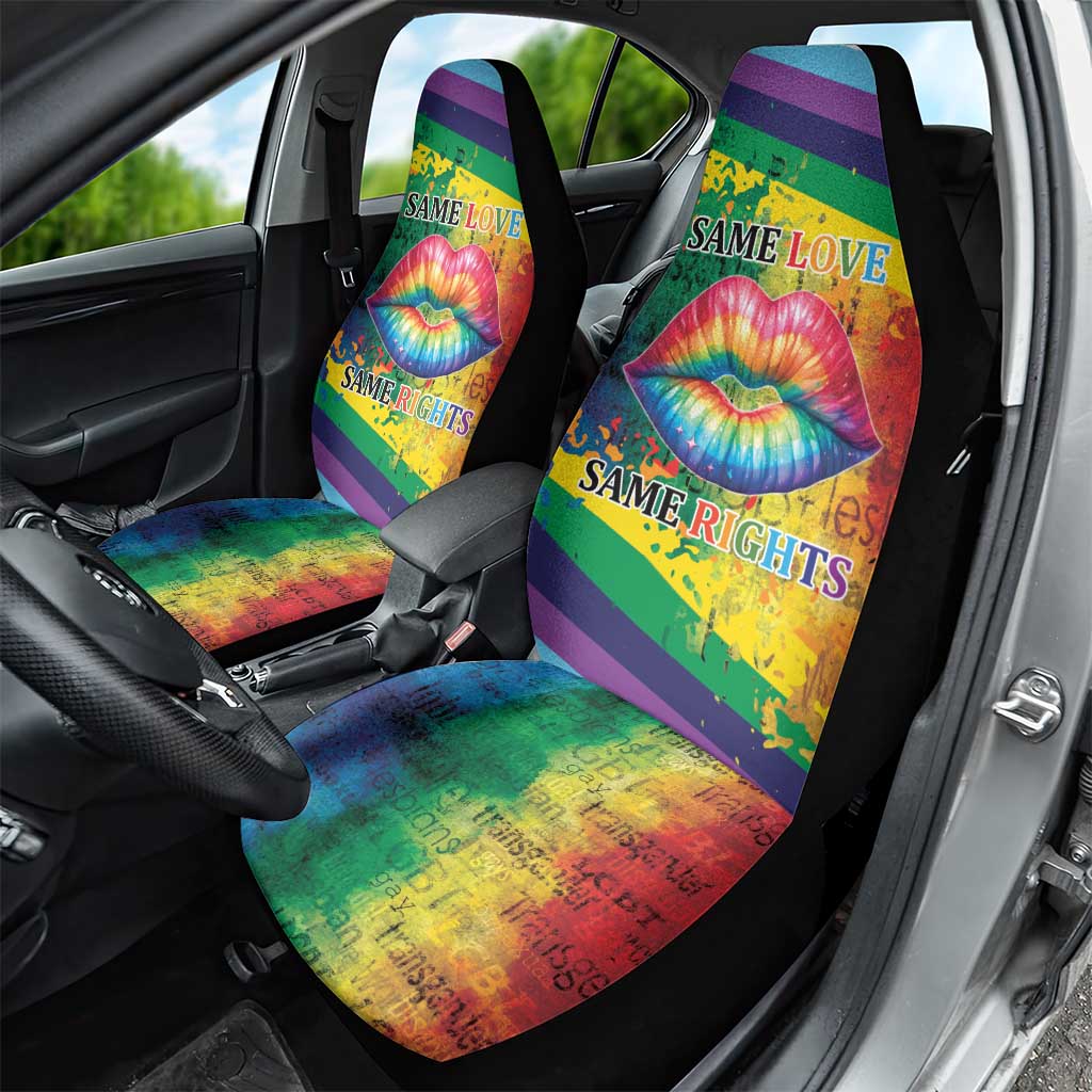 Beautiful Rainbow Lips Kiss Car Seat Cover LGBTQ Same Love Same Rights