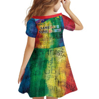 Beautiful Rainbow Lips Kiss Family Matching Long Sleeve Bodycon Dress and Hawaiian Shirt LGBTQ Same Love Same Rights