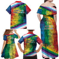 Beautiful Rainbow Lips Kiss Family Matching Off Shoulder Maxi Dress and Hawaiian Shirt LGBTQ Same Love Same Rights LT9 - Wonder Print Shop