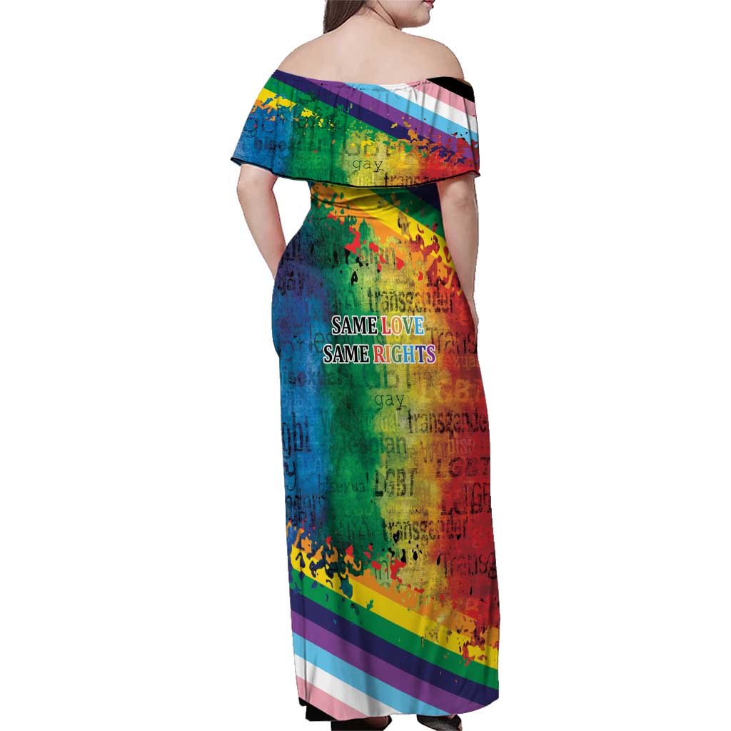 Beautiful Rainbow Lips Kiss Family Matching Off Shoulder Maxi Dress and Hawaiian Shirt LGBTQ Same Love Same Rights LT9 - Wonder Print Shop