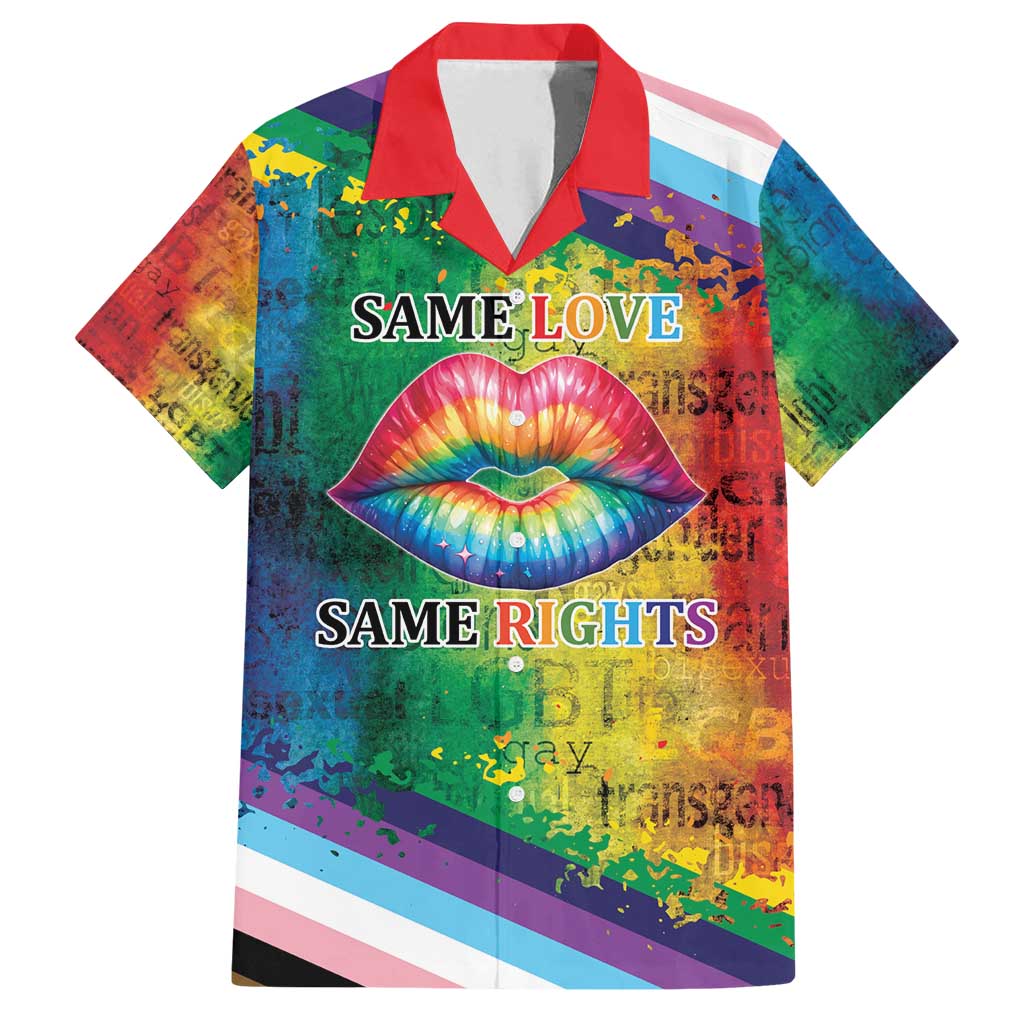 Beautiful Rainbow Lips Kiss Family Matching Summer Maxi Dress and Hawaiian Shirt LGBTQ Same Love Same Rights - Wonder Print Shop