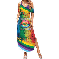 Beautiful Rainbow Lips Kiss Family Matching Summer Maxi Dress and Hawaiian Shirt LGBTQ Same Love Same Rights - Wonder Print Shop