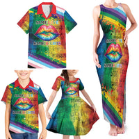 Beautiful Rainbow Lips Kiss Family Matching Tank Maxi Dress and Hawaiian Shirt LGBTQ Same Love Same Rights - Wonder Print Shop