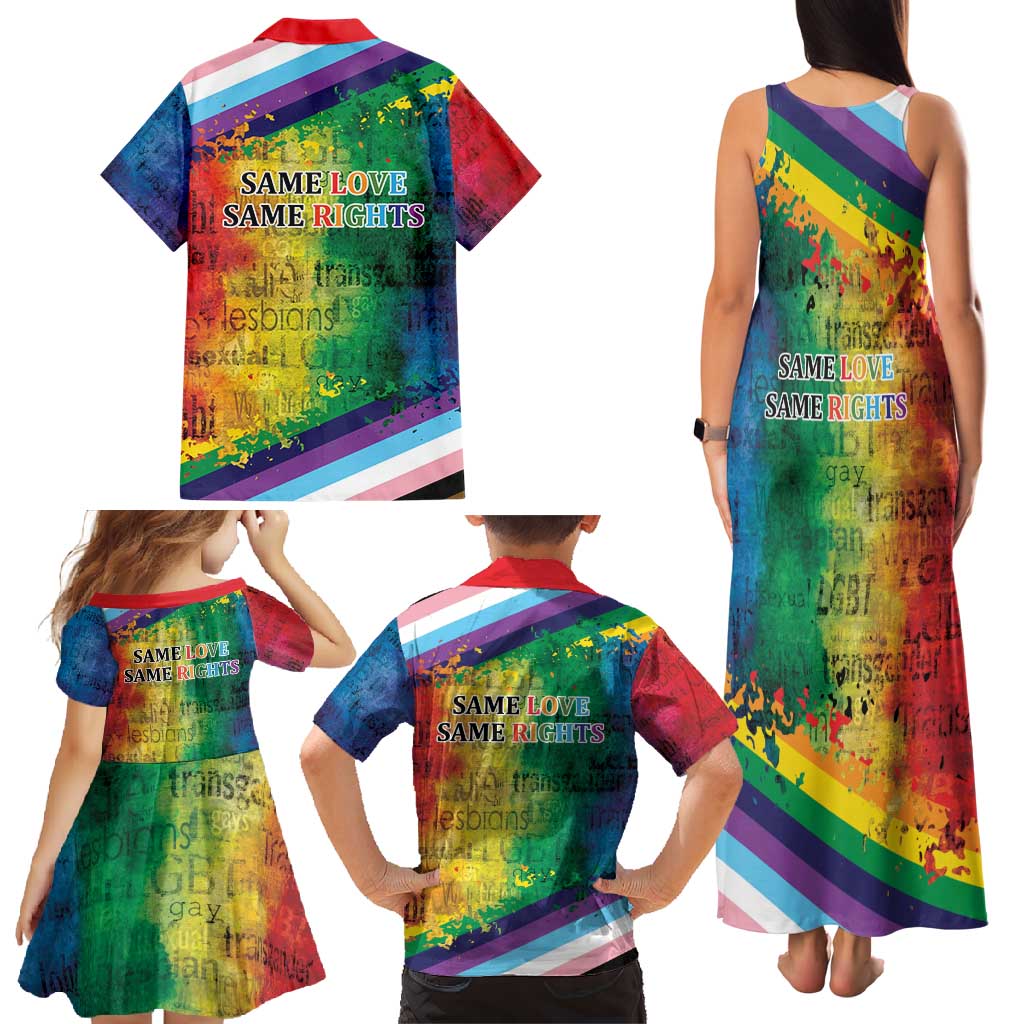 Beautiful Rainbow Lips Kiss Family Matching Tank Maxi Dress and Hawaiian Shirt LGBTQ Same Love Same Rights - Wonder Print Shop