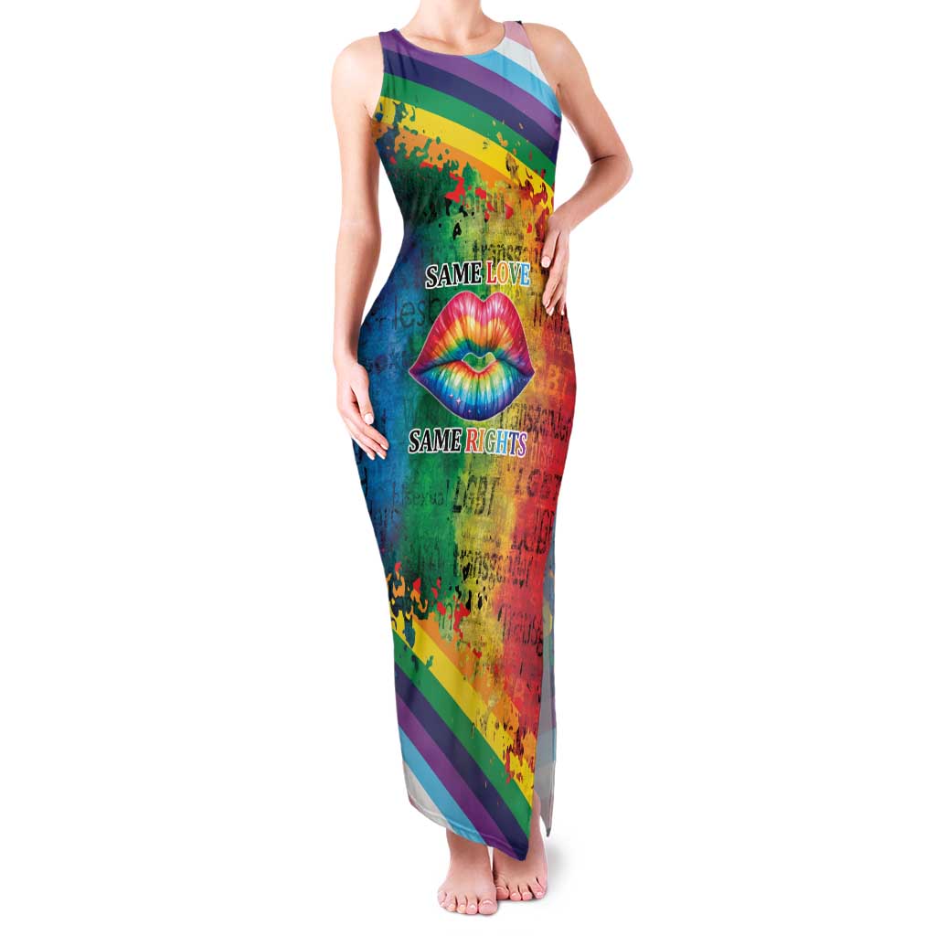 Beautiful Rainbow Lips Kiss Family Matching Tank Maxi Dress and Hawaiian Shirt LGBTQ Same Love Same Rights - Wonder Print Shop