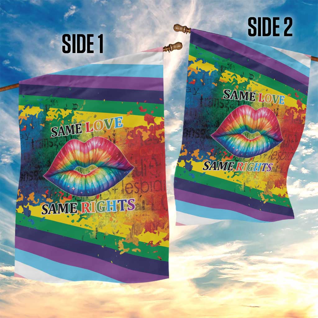 Beautiful Rainbow Lips Kiss Garden Flag LGBTQ Same Love Same Rights - Wonder Print Shop