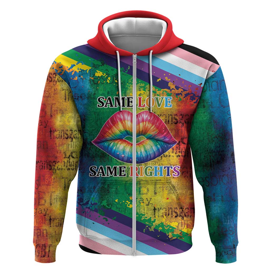 Beautiful Rainbow Lips Kiss Hoodie LGBTQ Same Love Same Rights - Wonder Print Shop