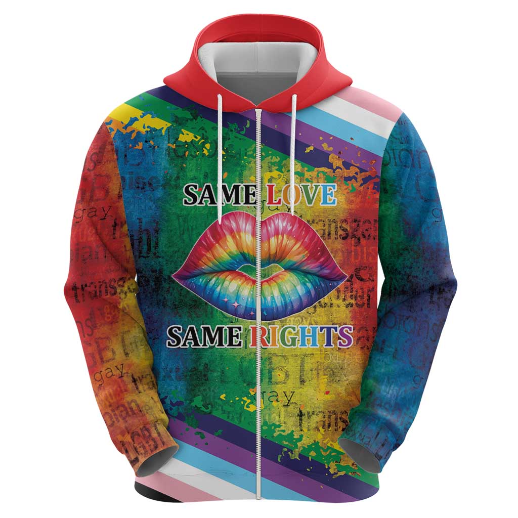 Beautiful Rainbow Lips Kiss Hoodie LGBTQ Same Love Same Rights - Wonder Print Shop