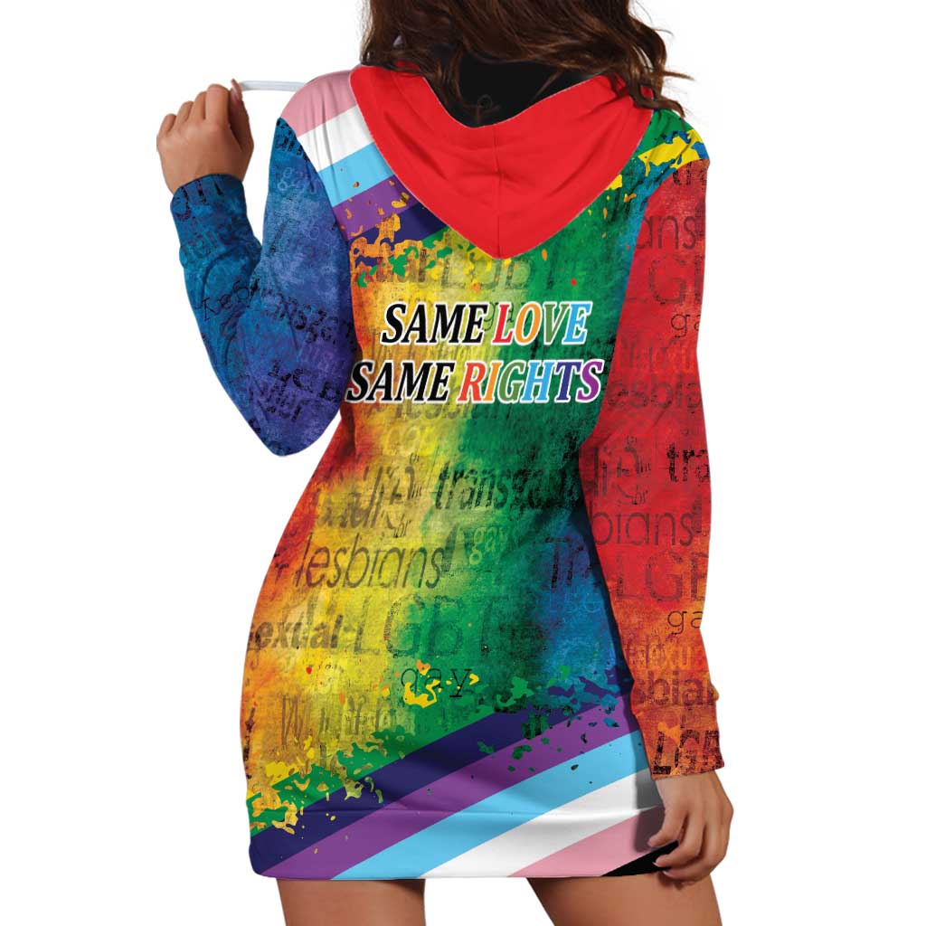 Beautiful Rainbow Lips Kiss Hoodie Dress LGBTQ Same Love Same Rights - Wonder Print Shop