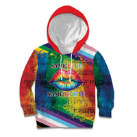 Beautiful Rainbow Lips Kiss Kid Hoodie LGBTQ Same Love Same Rights - Wonder Print Shop